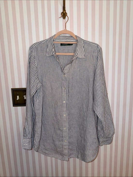 Lauren Ralph Lauren Tops - Lauren Ralph Lauren Linen Button down shirt. Size XL